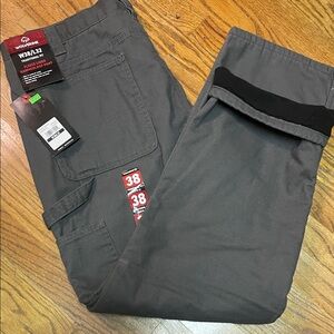 NWT WOLVERINE gray fleece lined hammer loop pant 38x32